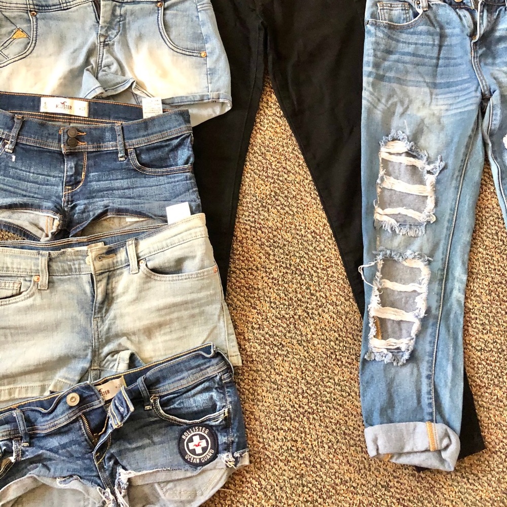 Hollister Bebe refuge shorts and boyfriend jeans